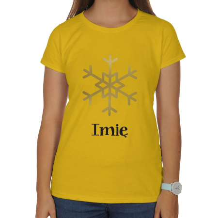Koszulka damska świąteczna na mikołajki płatki śniegu